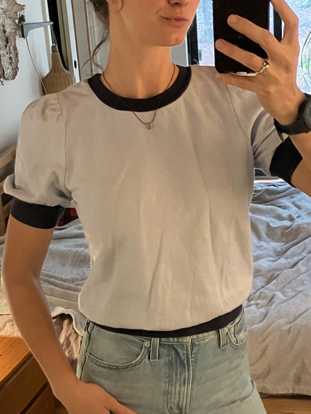 Anthropologie puff sleeve sweatshirt